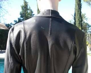 WAAAAY COOL**ANTON Black Leather Stapled/Sutured Coat 4  