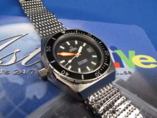 NOS Omega Orange Hand SHOM Left Handed Seamaster 200m Dive Watch NO 