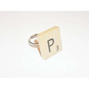  Scrabble Ring Letter P Jewelry