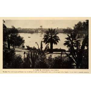  1912 Print Westlake MacArthur Park California Landscape Los Angeles 