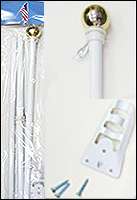You are bidding on a 6 ft White Enamel Steel Flag Pole with a 