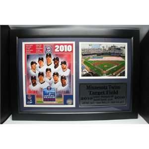 2010 Minnesota Twins Team with Stats and the Target Stadium on 12X18 
