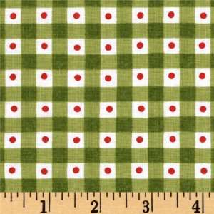  44 Wide Moda Wee Folks Gingham Dot Green Fabric By The 
