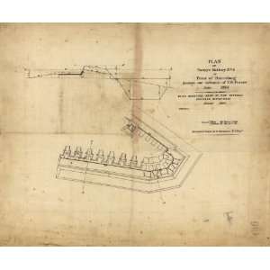  Civil War Map Plan of enemys battery no. 5 in front of 