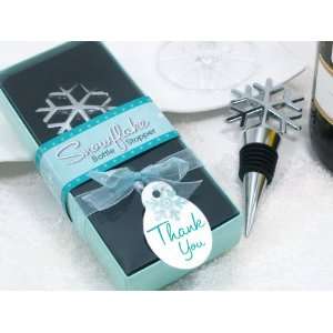  Wedding Favors Snowflake Bottle Stopper in Seasonal Gift Box 