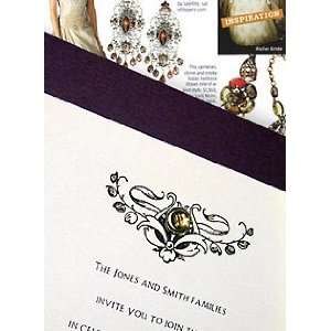  Wedding Invitations Kit Eggplant Purple with Citrine 