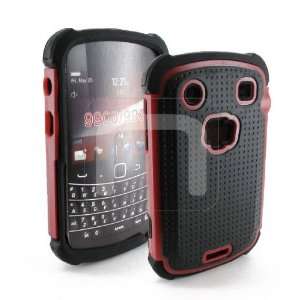  Dual Layer Red Hard Rubber + Black Silicone Skin Case 2PC 
