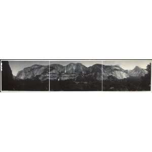 Panoramic Reprint of Base of Sentinel Rock, Sentinel Hotel, Yosemite 