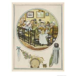  Lavish Christmas Dinner En Famille Giclee Poster Print 