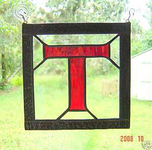 Letter T Initial STAINED GLASS Suncatcher 8 x 8 PICK YOUR OWN 