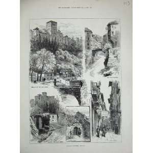  1884 Granada Alhambra Darro Zagatin Gipsy Cave Bridge 