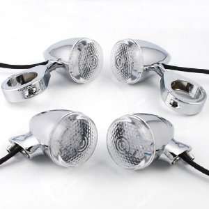  Style Cruiser Chopper Front & Rear Amber LED Turn Signals 