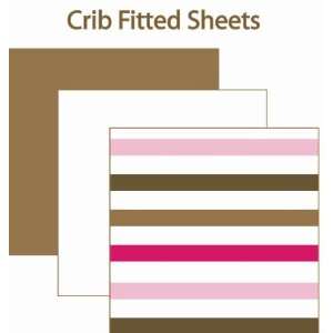   MOD Dots/stripes Pink/chocolate 2 Pcs Crib Sheets Set Baby
