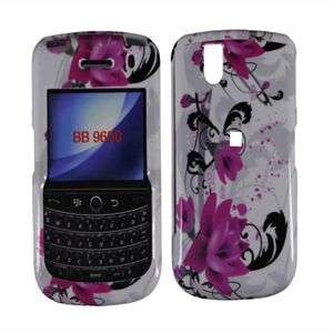 PURPLE LILY HARD CASE COVER FOR BLACKBERRY BOLD 9650  
