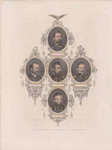 Union Civil War Generals Dept Mississippi Hand Colored Davis Slocum 