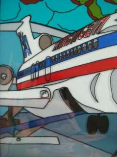 Painted American Airlines art, animation, cartoon cel. Matted. Back is 