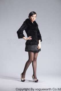 982 new real fox rabbit fur 2 color jacket/coat/ourwear  