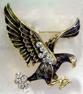 RARE UNIQUE CRYSTAL BROOCH PIN Eagle NEW Jewelry 30  