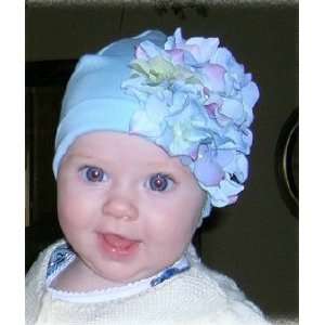  Blue Hydrangea Baby Hat by Jamie Rae Hats Baby