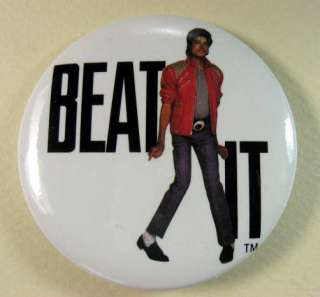 MICHAEL JACKSON BEAT IT 1984 Pinback Button Pin Badge  