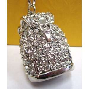 com Purse Charm Backpack Crystals Rhinestone Key Chain Keyring Holder 