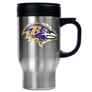 Baltimore Ravens 16oz Stainless Steel Travel Mug  Kitchen 