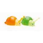   of Two Racing Snails Wind Up Clockwork Toys. One Green, One Orange