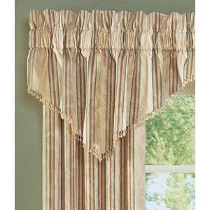  Waverly Capulet Stripe Parchment Ascot Valance with Bead 