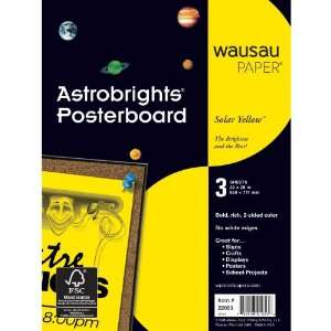 Wausau Paper Astrobrights Premium Poster Board, 3 Sheets, Solar Yellow 