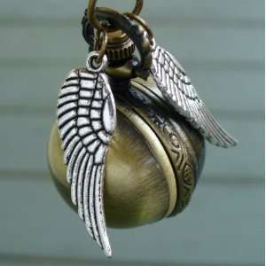  Harry Potter golden snitch style Flying ball necklace 
