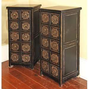  SC9007 Ten Drawer Black Chinese Apothecary Chest 