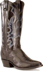   8313 13 Black Iguana Lizard Western Boots 11D New Made In USA  