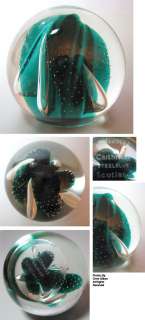 Caithness Steelblue Art Glass Paperweight Scotland  