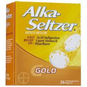 Alka Seltzer Gold Non Aspirin Antacid Effervescent 36 ct. (Quantity of 