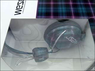 WeSC Bongo Headphones Black Checked Plaid MP2 iPod NEW  
