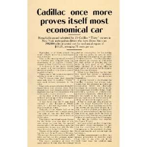 1910 Ad Cadillac Economical Car Dewar Trophy New York   Original Print 