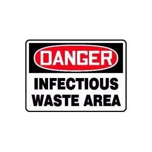  DANGER INFECTIOUS WASTE AREA Sign   10 x 14 Dura Plastic 