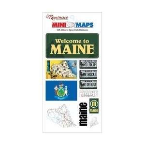  Mini Maps Epoxy Embll. 10/Pkg Maine (3 Pack) Everything 