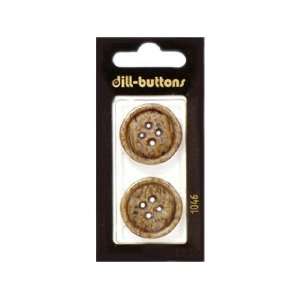  Dill Buttons 25mm 4 Hole Brown 2 pc (6 Pack)