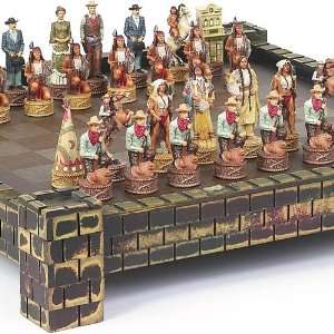    American West Chessmen & Belvedere Castle Chess Board Toys & Games