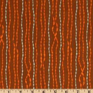 44 Wide Heather Ross Mendocino Collection Kelp Stripe Brown Fabric 