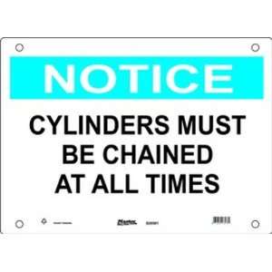   Sign, Header Notice, Legend Cylinders Must Be Chained At All Times