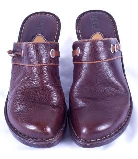 Born CORII Cedar Brown Clog Heel Shoes Full Grain Leather Womens Sz 9 