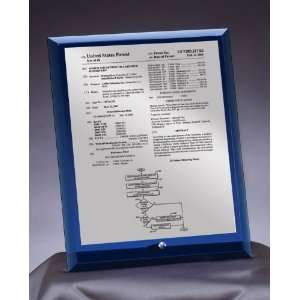  Sapphire Traditional Blue Glass Patent Plaque with Classic 