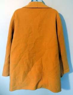 Eileen Fisher Yellow Fleece Wool Open Front Jacket Coat L  
