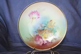 Sevres Bavaria Hand Painted Artist Signed Palte Roses  