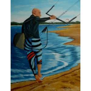  Kite Surfer, Original Painting, Home Decor Artwork