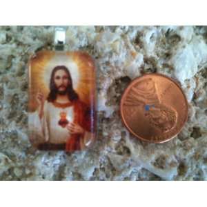  Jesus Christ Religious Altered Art Resin Pendant (5065 P 