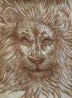 Vintage Pencil SignedDavid OlsonEtchingLeo The Lion  