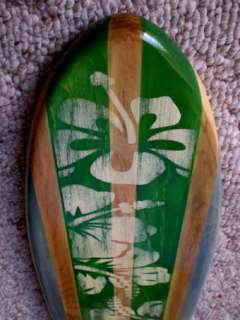 Vintage Green Distress Surfboard Art Beach Home Decor  